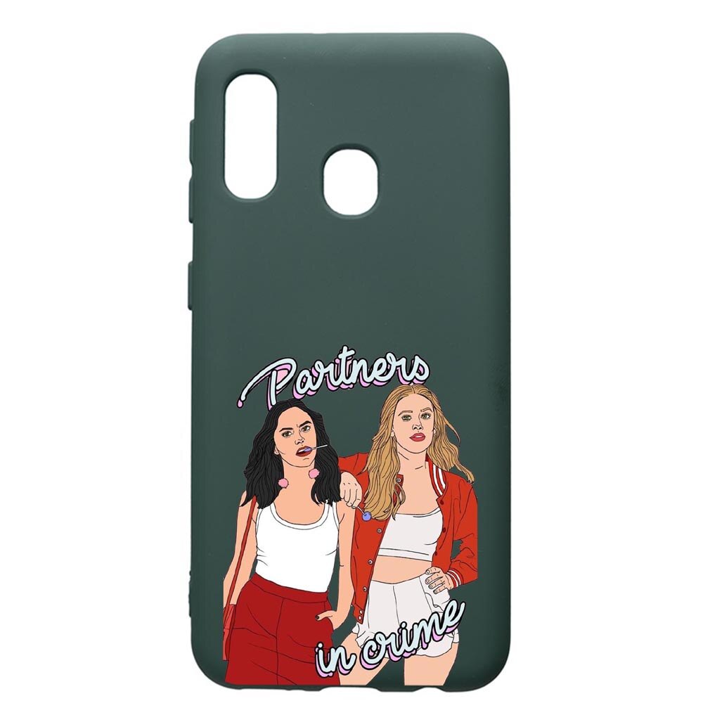 Husa Premium Silicon Compatibila Cu Samsung Galaxy A40, Riverdale - Crime, cu interiorul din material textil, protectie camera, Forest Green, PFG621