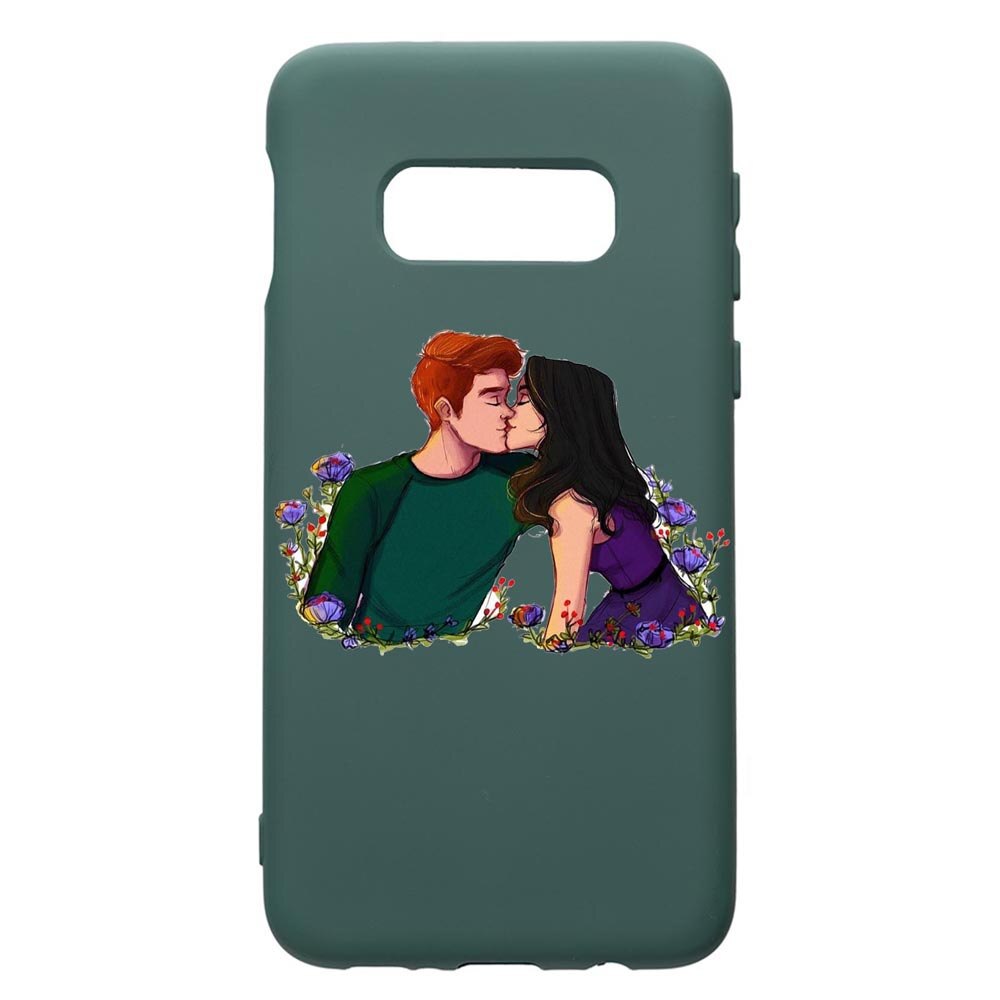 Husa Premium Silicon Compatibila Cu Samsung Galaxy S10e, Riverdale - Love, cu interiorul din material textil, protectie camera, Forest Green, PFG622