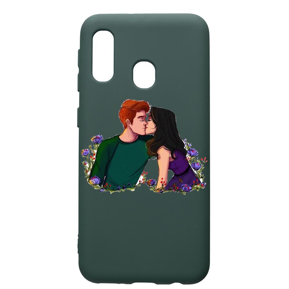 Husa Premium Silicon Compatibila Cu Samsung Galaxy A20E, Riverdale - Love, cu interiorul din material textil, protectie camera, Forest Green, PFG622
