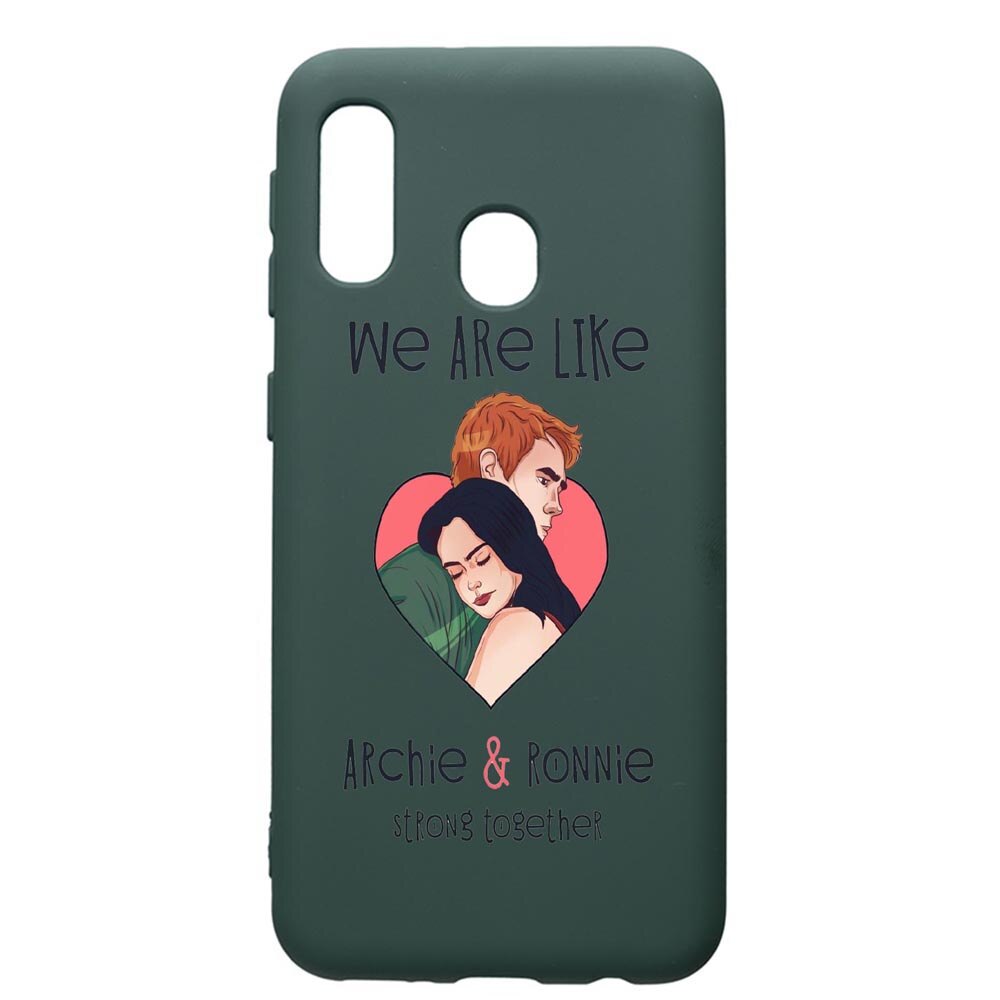 Husa Premium Silicon Compatibila Cu Samsung Galaxy A20E, Riverdale - Love, cu interiorul din material textil, protectie camera, Forest Green, PFG624