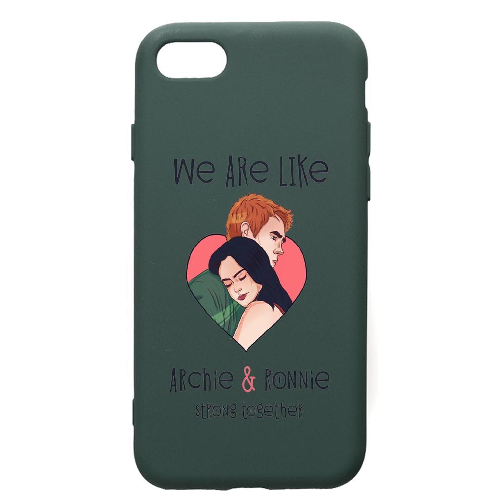 Husa Premium Silicon Compatibila Cu Apple iPhone SE 2 / iPhone 8 / iPhone 7, Riverdale - Love, cu interiorul din material textil, protectie camera, Forest Green, PFG624