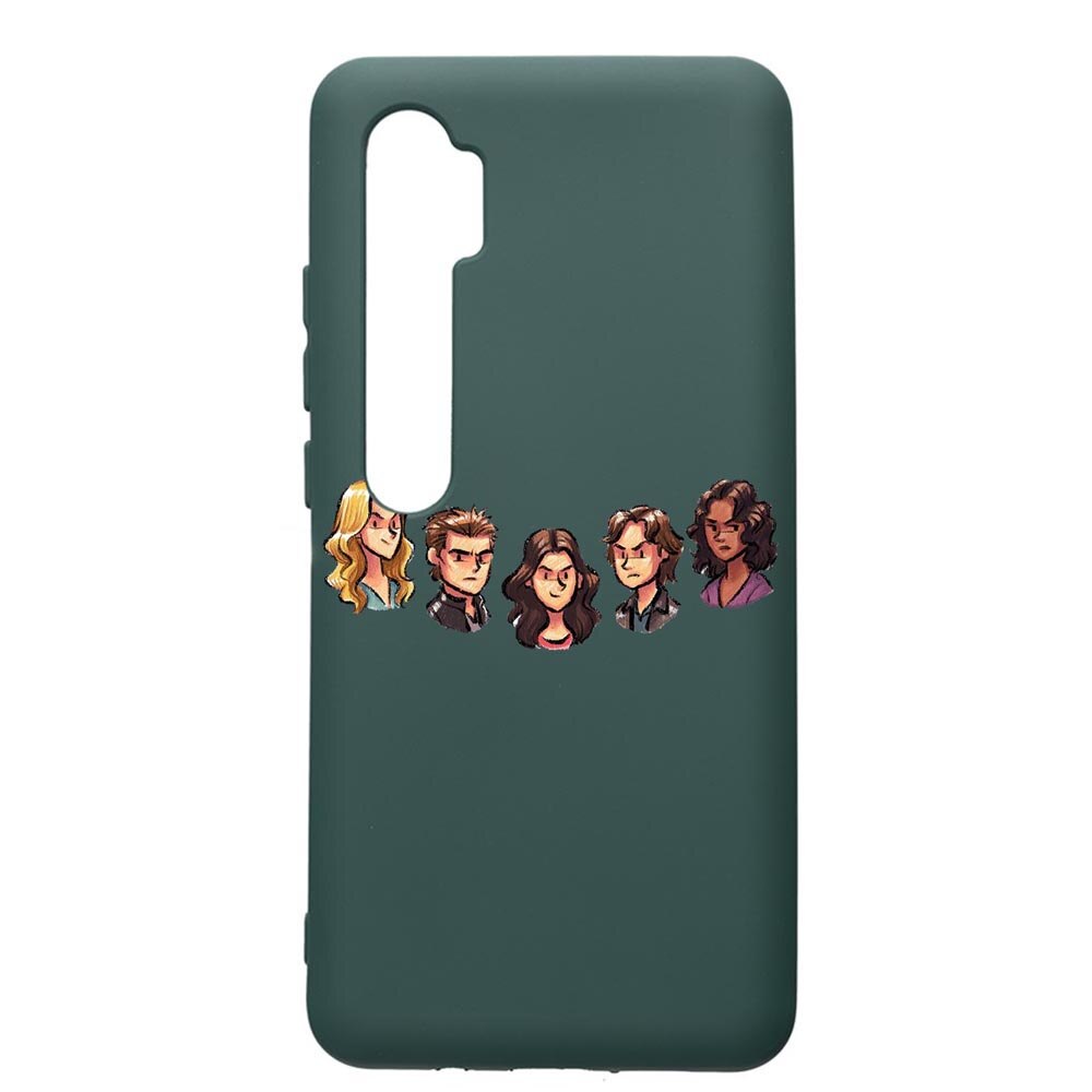 Husa Premium Silicon Compatibila Cu Xiaomi Mi Note 10, Vampire Diaries, cu interiorul din material textil, protectie camera, Forest Green, PFG579