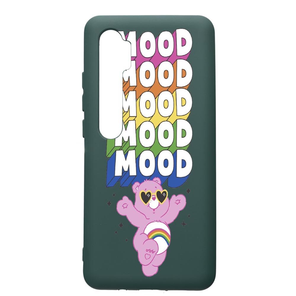 Husa Premium Silicon Compatibila Cu Xiaomi Mi Note 10, Mood - Pink Bear, cu interiorul din material textil, protectie camera, Forest Green, PFG599