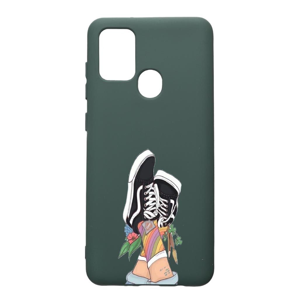 Husa Premium Silicon Compatibila Cu Huawei P Smart 2020, Vans- Gym Shoes, cu interiorul din material textil, protectie camera, Forest Green, PFG600