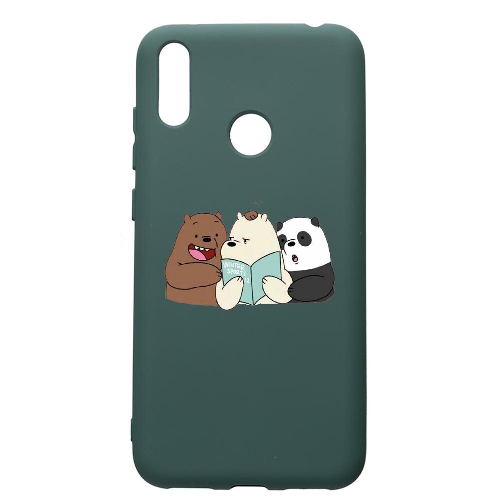 Husa Premium Silicon Compatibila Cu Huawei Y7 2019, Winter Sport, cu interiorul din material textil, protectie camera, Forest Green, PFG601