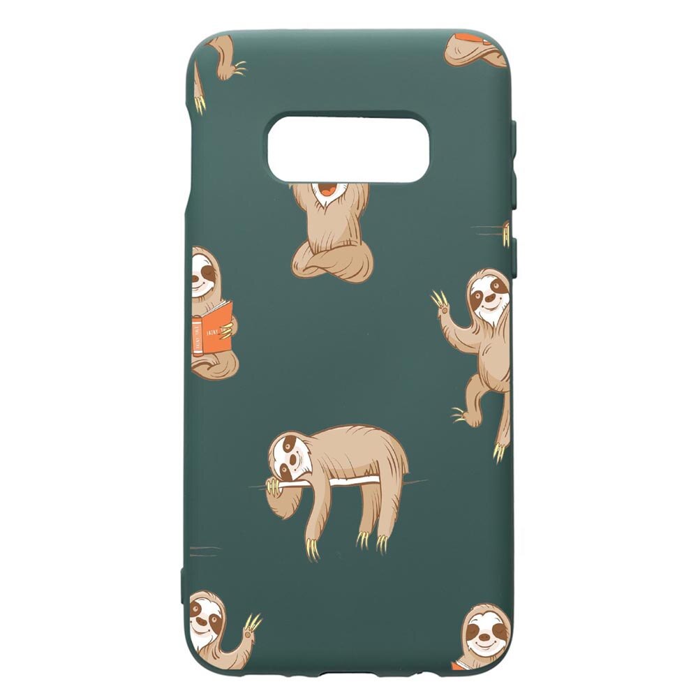 Husa Premium Silicon Compatibila Cu Samsung Galaxy S10e, Keep Calm - Be lazy, cu interiorul din material textil, protectie camera, Forest Green, PFG598