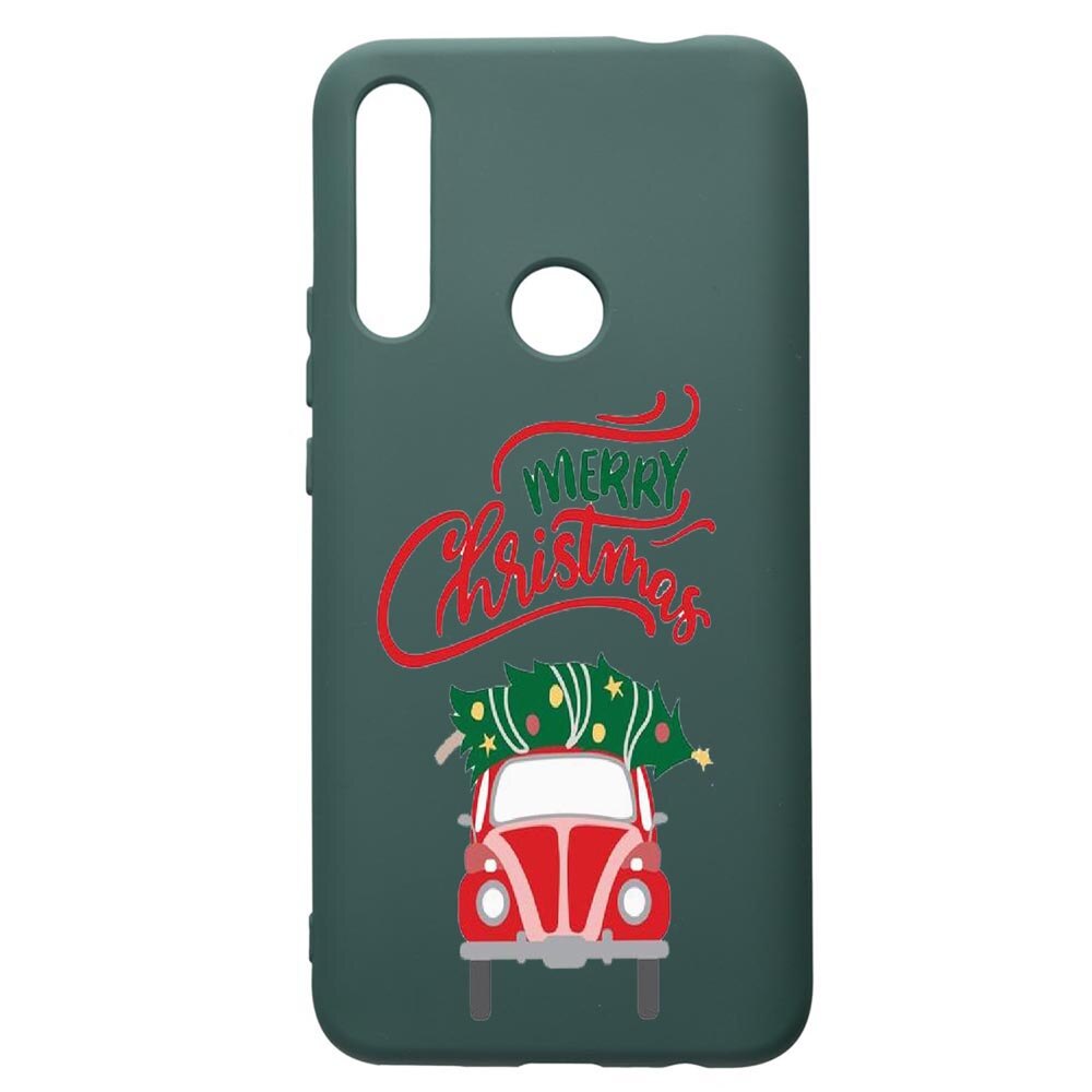 Husa Premium Silicon Compatibila Cu Huawei P Smart Z, Xmas, cu interiorul din material textil, protectie camera, Forest Green, PFG357