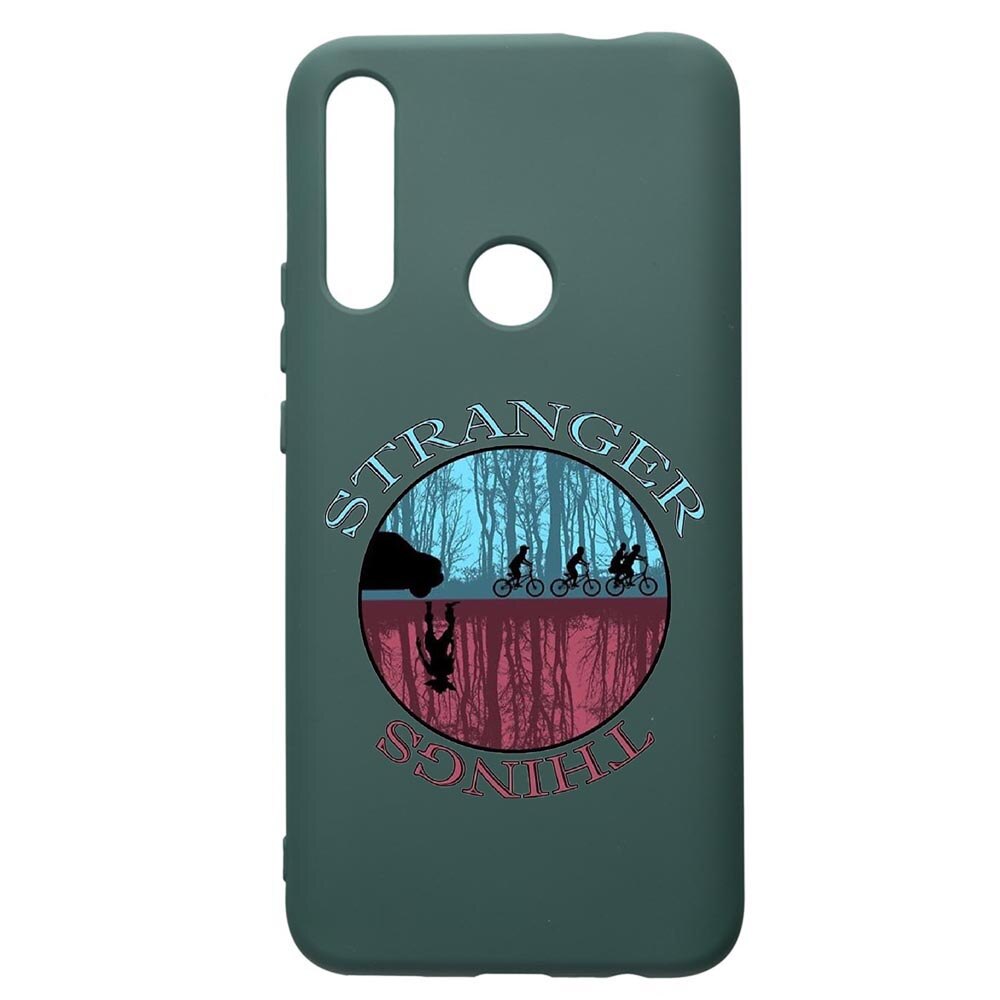 Husa Premium Silicon Compatibila Cu Huawei P Smart Z, Stranger Things, cu interiorul din material textil, protectie camera, Forest Green, PFG368