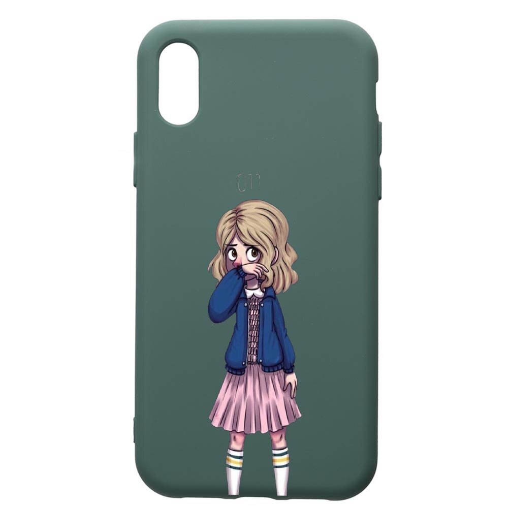 Husa Premium Silicon Compatibila Cu Samsung Galaxy A10, Stranger Things, cu interiorul din material textil, protectie camera, Forest Green, PFG371