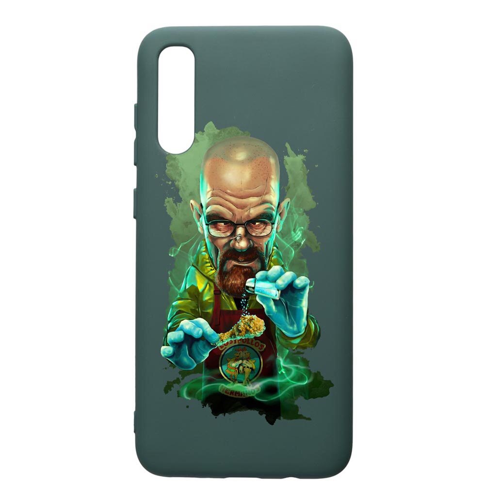 Husa Premium Silicon Compatibila Cu Samsung Galaxy A70, Breaking Bad, cu interiorul din material textil, protectie camera, Forest Green, PFG367