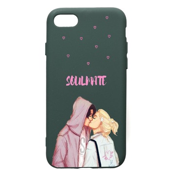 Husa Premium Silicon Compatibila Cu Apple iPhone SE 2 / iPhone 8 / iPhone 7, Happy Flowers, cu interiorul din material textil, protectie camera, Forest Green, PFG626 Husa Premium Silicon Compatibila Cu Apple iPhone SE 2 / iPhone 8 / iPhone 7, Happy Flowers, cu interiorul din material textil, protectie camera, Forest Green, PFG626