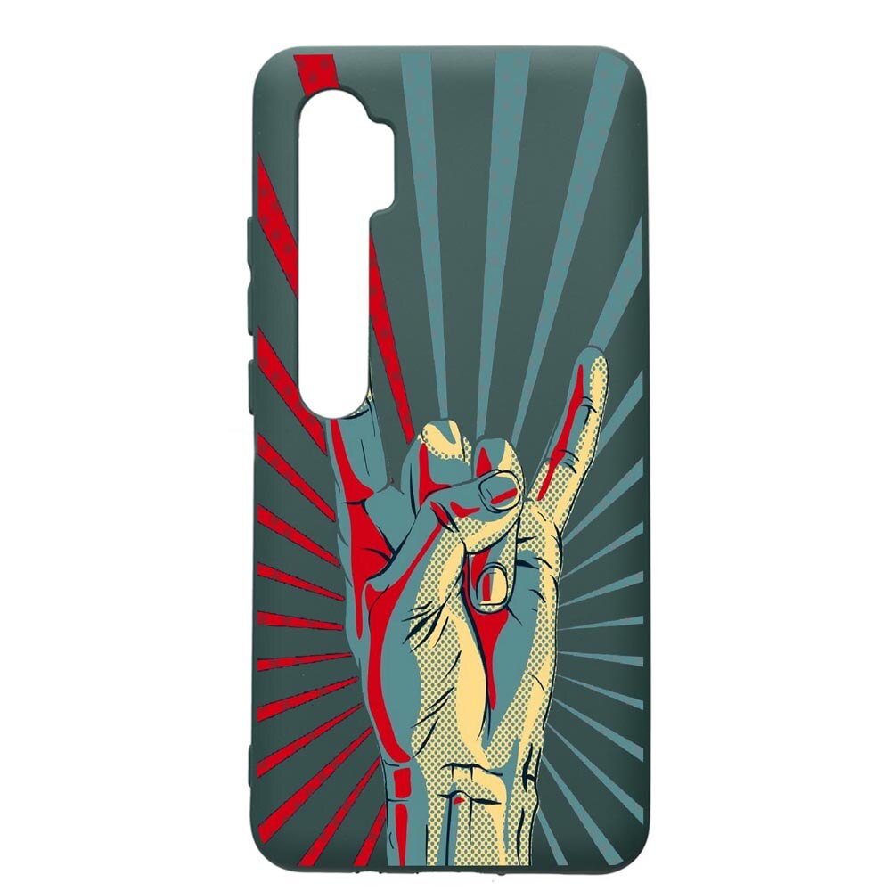 Husa Premium Silicon Compatibila Cu Xiaomi Mi Note 10, Rock, cu interiorul din material textil, protectie camera, Forest Green, PFG530