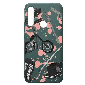 Husa Premium Silicon Compatibila Cu Huawei P Smart Z, The Walking Dead, cu interiorul din material textil, protectie camera, Forest Green, PFG307 Husa Premium Silicon Compatibila Cu Huawei P Smart Z, The Walking Dead, cu interiorul din material textil, protectie camera, Forest Green, PFG307