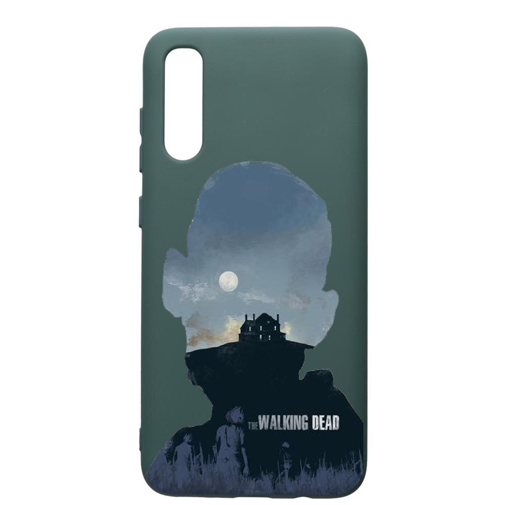 Husa Premium Silicon Compatibila Cu Samsung Galaxy A70, The Walking Dead, cu interiorul din material textil, protectie camera, Forest Green, PFG303