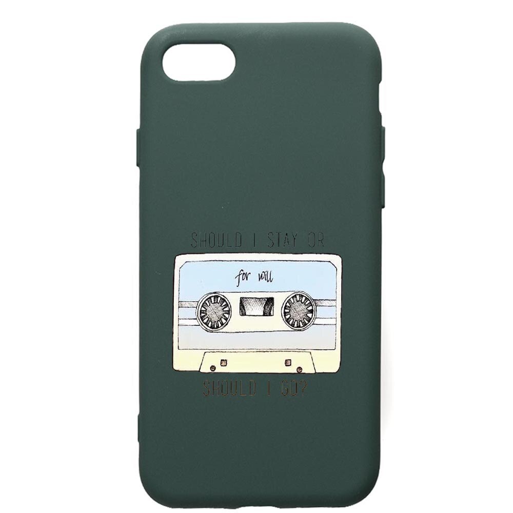 Husa Premium Silicon Compatibila Cu Apple iPhone SE 2 / iPhone 8 / iPhone 7, Stranger Things, cu interiorul din material textil, protectie camera, Forest Green, PFG305