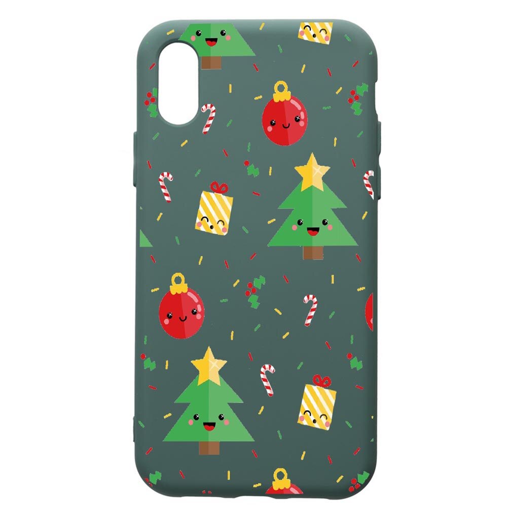 Husa Premium Silicon Compatibila Cu Xiaomi Redmi 7A, Xmas, cu interiorul din material textil, protectie camera, Forest Green, PFG309