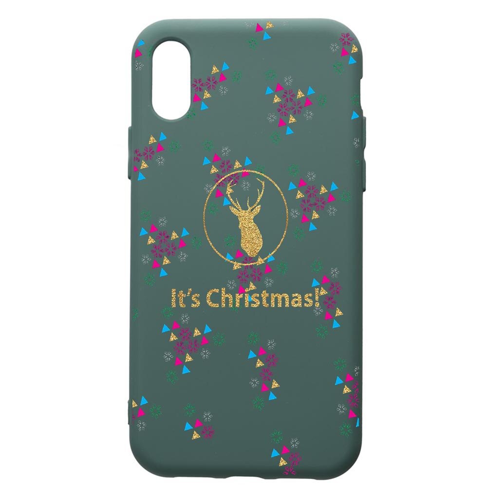 Husa Premium Silicon Compatibila Cu Samsung Galaxy A10, Xmas, cu interiorul din material textil, protectie camera, Forest Green, PFG313