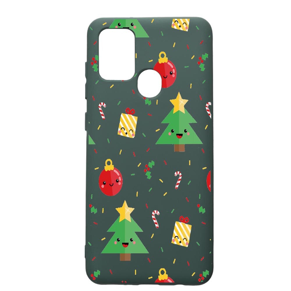 Husa Premium Silicon Compatibila Cu Huawei P Smart 2020, Xmas, cu interiorul din material textil, protectie camera, Forest Green, PFG309