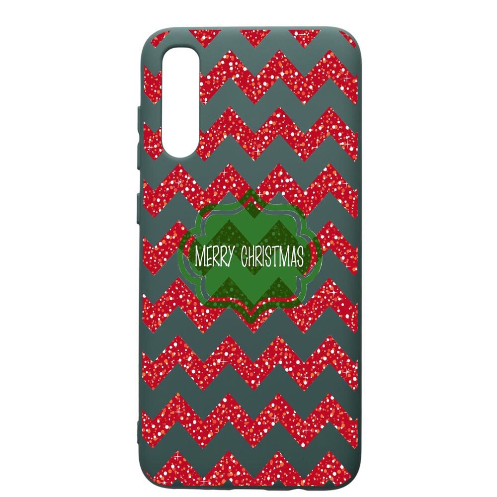 Husa Premium Silicon Compatibila Cu Samsung Galaxy A70, Xmas, cu interiorul din material textil, protectie camera, Forest Green, PFG316