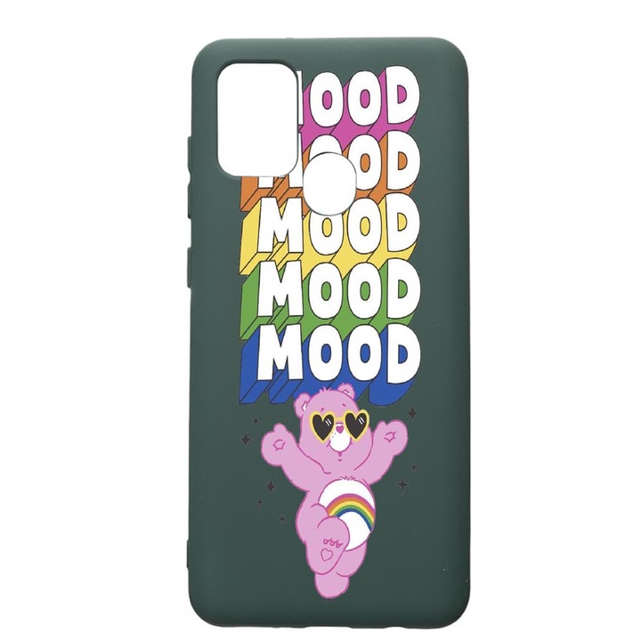 Husa Premium Silicon Compatibila Cu Huawei P Smart 2020, Mood - Pink Bear, cu interiorul din material textil, protectie camera, Forest Green, PFG599