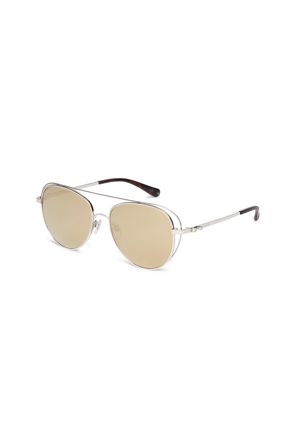 Ted Baker, Ochelari de soare aviator cu rame metalice, Argintiu, 56-16-140 Standard