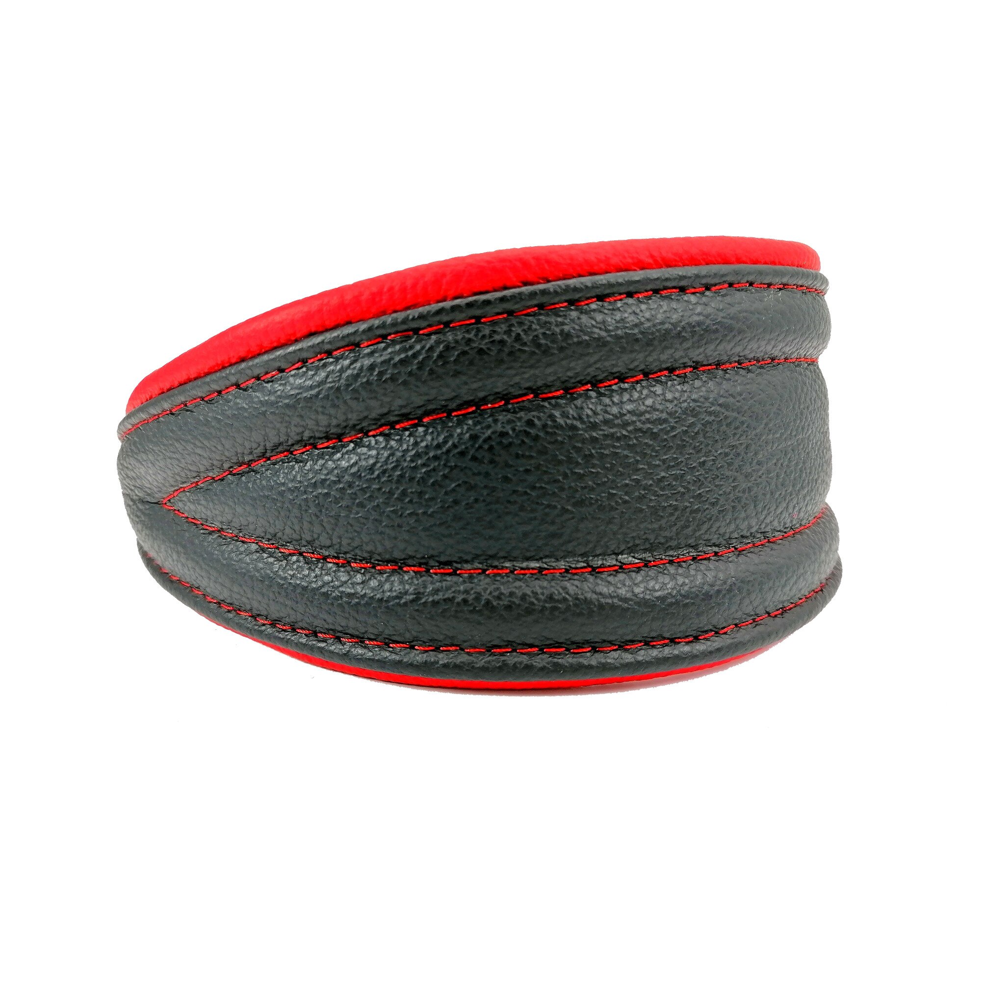 Zgarda din piele naturala neagra 60 mm x 45 cm