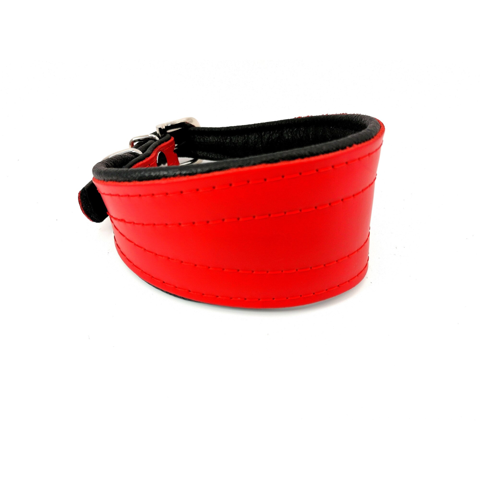 Zgarda din piele naturala neagra 40 mm x 50 cm