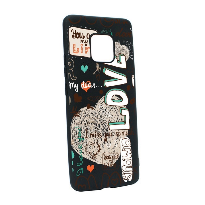 Husa pentru Xiaomi Redmi Note 9 Pro, Love, rezistenta la uzura, anti-alunecare, din silicon Premium, B25