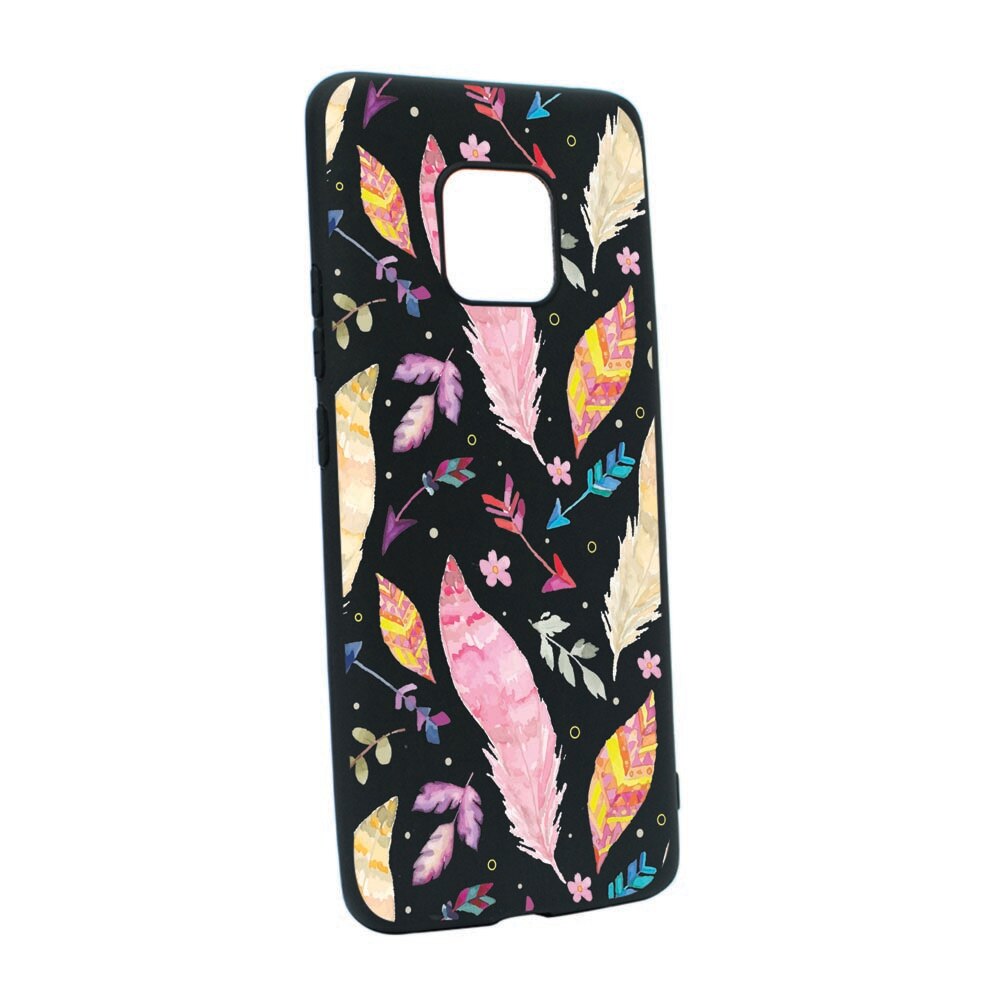 Husa Silicon Compatibila Cu Motorola Moto E7 Plus, Feathers, rezistenta la uzura, anti-alunecare, B68