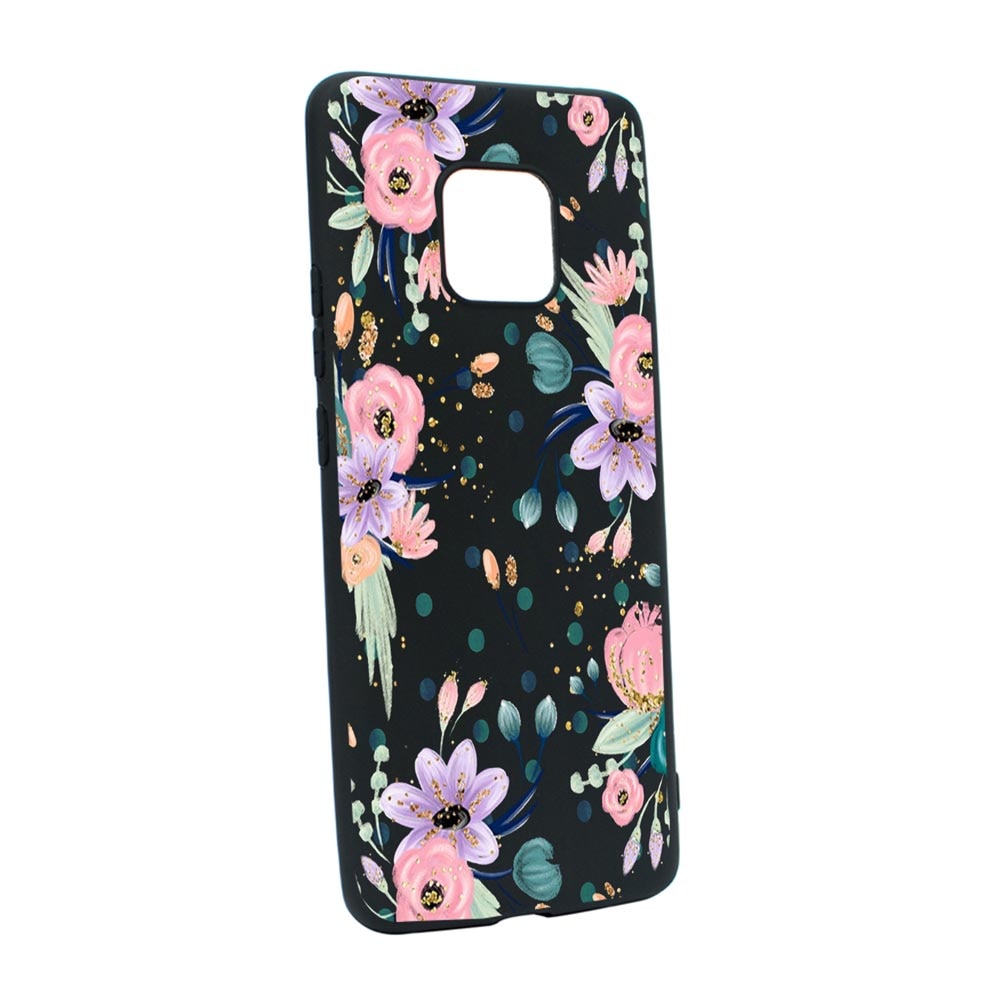 Husa Silicon Flowers, compatibila cu Motorola Moto E7 Plus, rezistenta la uzura, anti-alunecare, B495