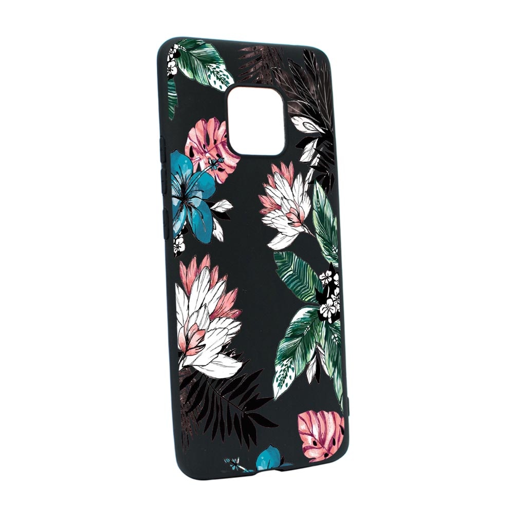 Husa Silicon Tropical Flowers, compatibila cu Motorola Moto G9, rezistenta la uzura, anti-alunecare, B500