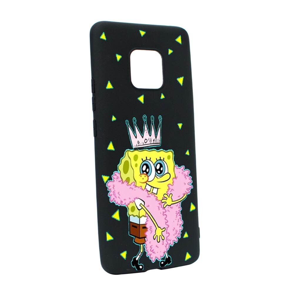 Husa Silicon SpondeBob, compatibila cu Motorola Moto E7 Plus, rezistenta la uzura, anti-alunecare, B597