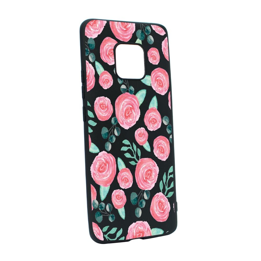 Husa Silicon Rose Pattern, compatibila cu Motorola Moto E7 Plus, rezistenta la uzura, anti-alunecare, B640