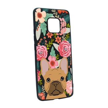 Husa Silicon Dog and Flowers, compatibila cu Motorola Moto E7 Plus, rezistenta la uzura, anti-alunecare, B637 Husa Silicon Dog and Flowers, compatibila cu Motorola Moto E7 Plus, rezistenta la uzura, anti-alunecare, B637