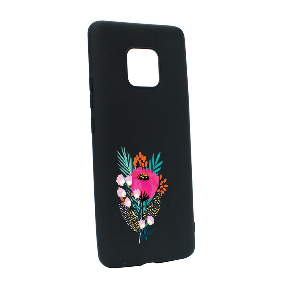 Husa Silicon Flowers, compatibila cu Motorola Moto E7 Plus, rezistenta la uzura, anti-alunecare, B641