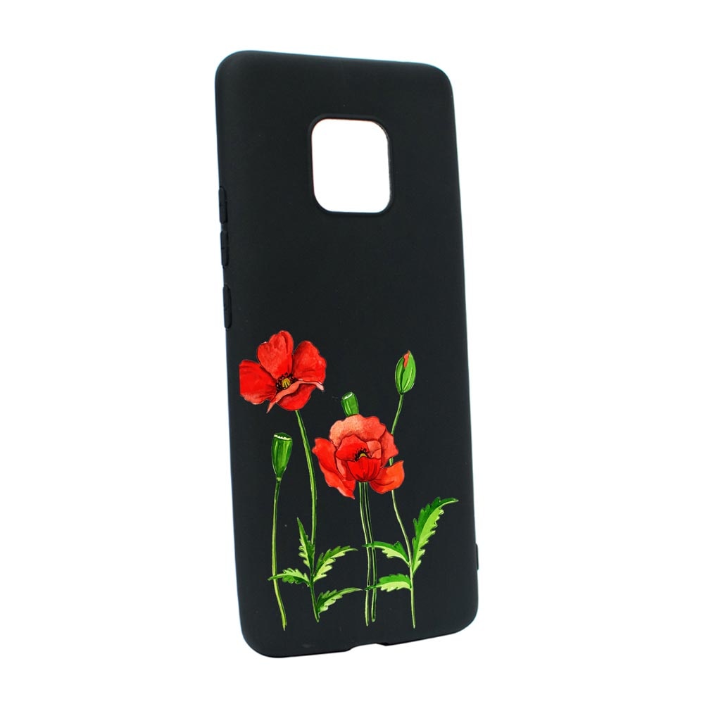 Husa Silicon Red Flower, compatibila cu Motorola Moto E7 Plus, rezistenta la uzura, anti-alunecare, B643