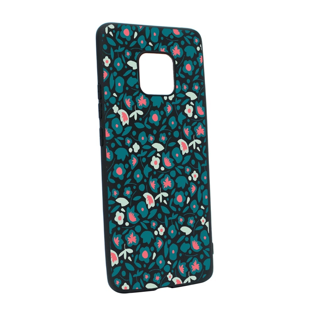 Husa Silicon Green Flowers Pattern, compatibila cu Motorola Moto E7 Plus, rezistenta la uzura, anti-alunecare, B632