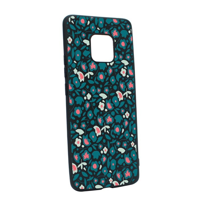 Husa Green Flowers Pattern, pentru Xiaomi Redmi Note 9 Pro, rezistenta la uzura, anti-alunecare, din silicon Premium, din silicon Premium, B632