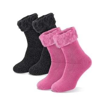 Set 2 perechi de sosete termice, Tirjane, Poliacril, Pentru iarna, Roz/Gri carbune, Roz/Gri, 36-41 Set 2 perechi de sosete termice, Tirjane, Poliacril, Pentru iarna, Roz/Gri carbune, Roz/Gri, 36-41