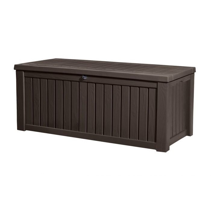Cutie mare de depozitare gradina si terasa Trufi, Rock, maro din plastic, 570L