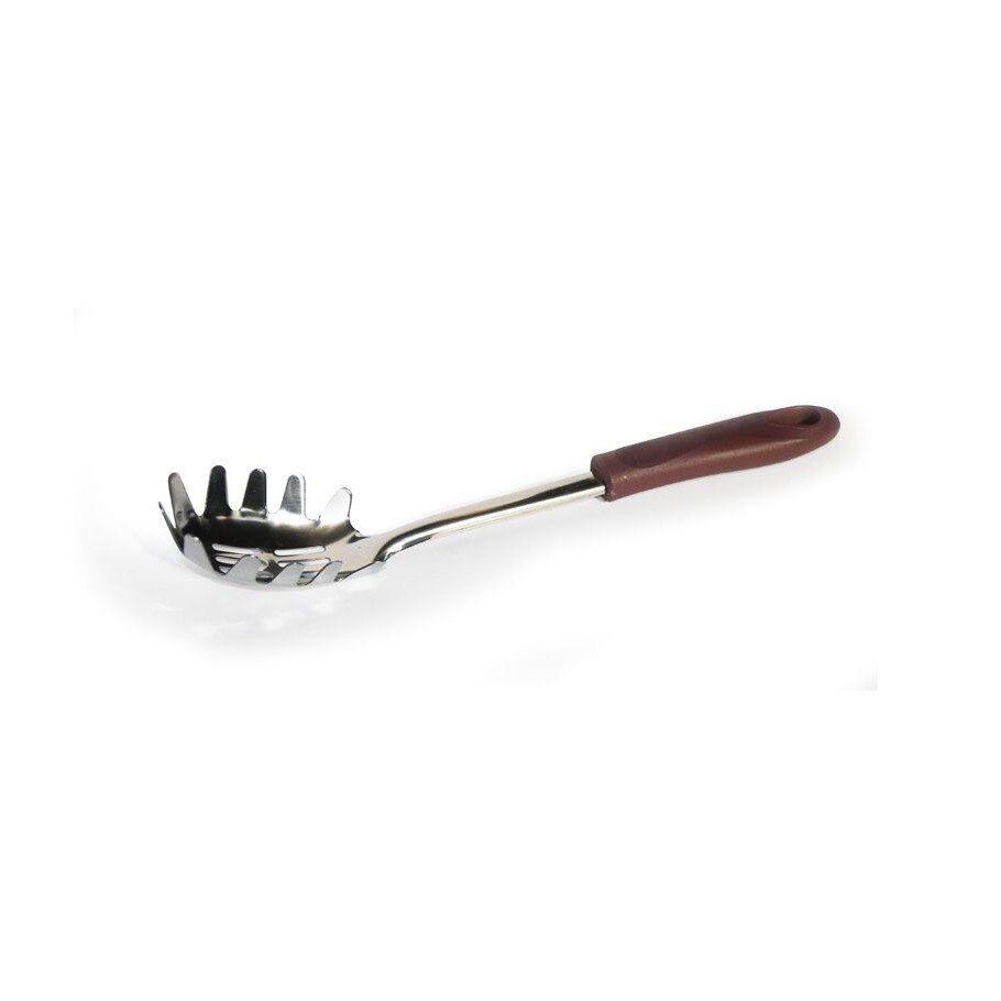 Lingura spaghete Elekom, Inox/Cauciuc, Argintiu/Rosu