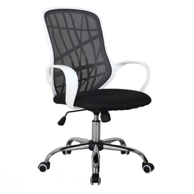 Scaun directorial negru-alb, spatar mesh, sezut stofa AX Spider