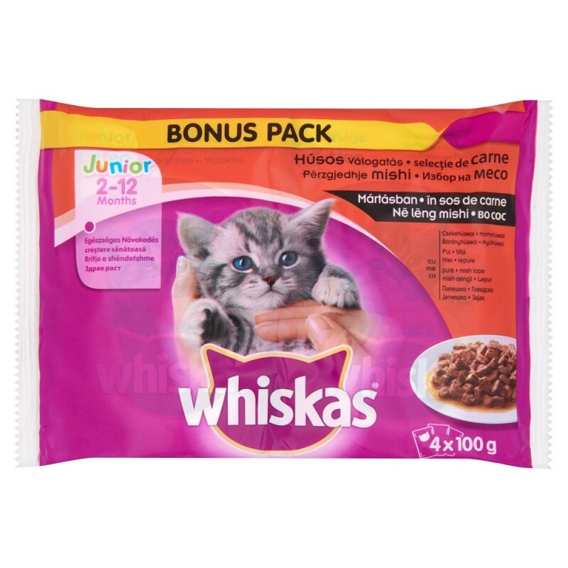 WHISKAS alutasakos, 4pack húsos JUNIOR 4*100g eMAG.hu