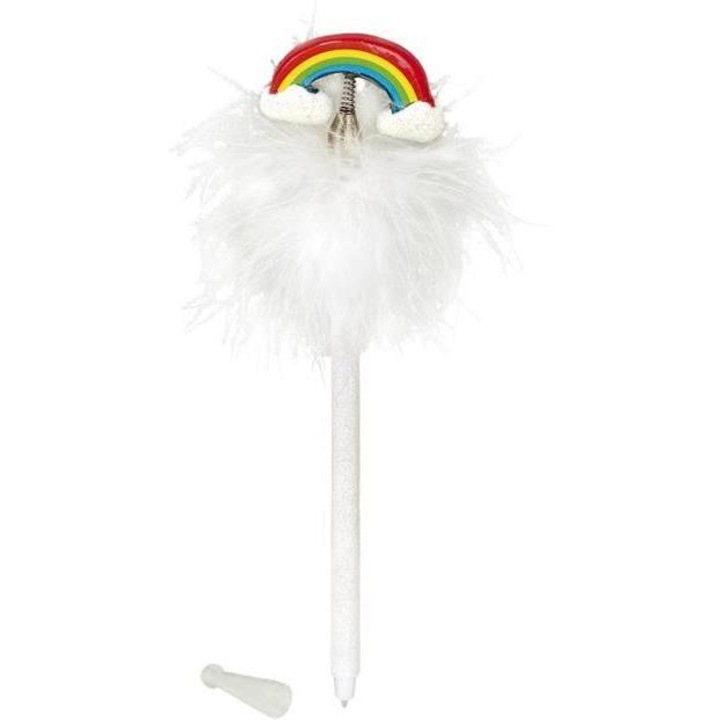 Писалка Rainbow с PomPom, Moses, Бяла