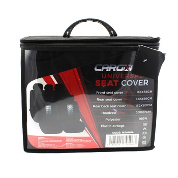 Huse universale scaune auto Carguard, 9 piese , negru cu alb , compatibile scaune cu airbag Huse universale scaune auto Carguard, 9 piese , negru cu alb , compatibile scaune cu airbag