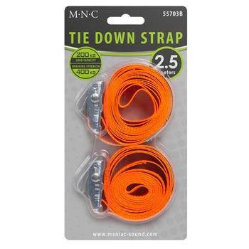 Chinga de fixare cu clichet MNC, 2,5 m x 25 mm, maxim 200 KG, 2 buc Chinga de fixare cu clichet MNC, 2,5 m x 25 mm, maxim 200 KG, 2 buc