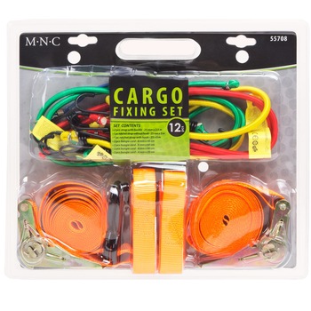Set de fixare a incarcaturii MNC , contine : 2 chingi cu catarama si o chinga cu clichet fara carlig Set de fixare a incarcaturii MNC , contine : 2 chingi cu catarama si o chinga cu clichet fara carlig