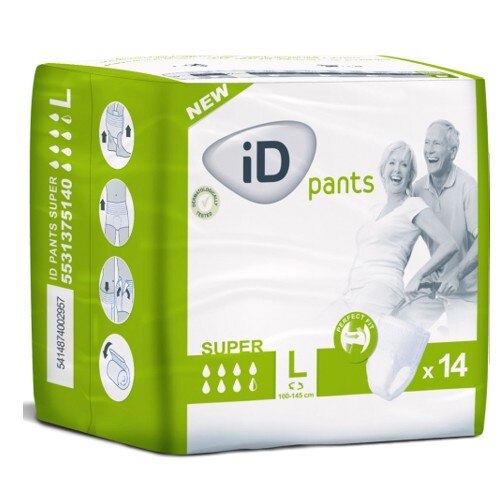 Chilot Incontinenta Adulti, marime L, 100-145cm, 14 buc iD Slip Super