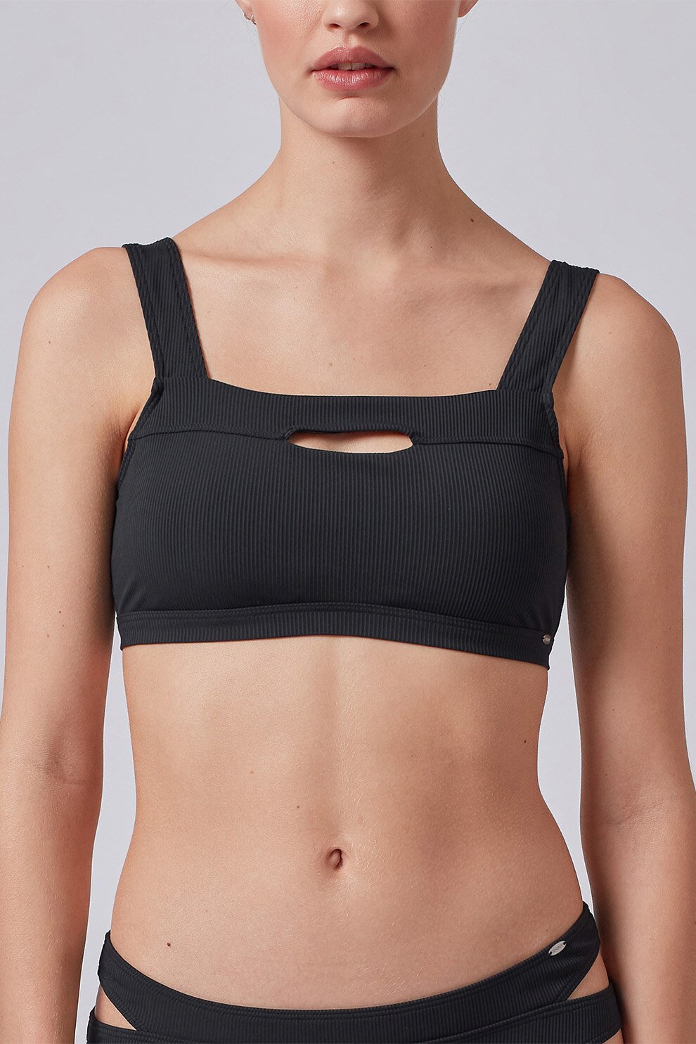 Skiny, Sutien de baie cu aspect striat, Negru