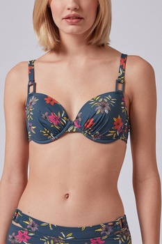 Skiny, Sutien de baie cu model floral Lilies, Bleumarin/Rosu/Galben Skiny, Sutien de baie cu model floral Lilies, Bleumarin/Rosu/Galben